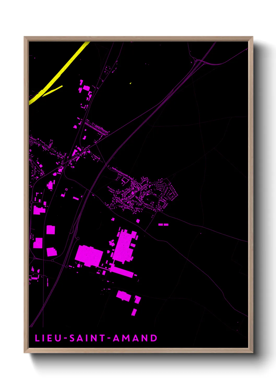 Une affiche de carte sur Lieu-Saint-Amand