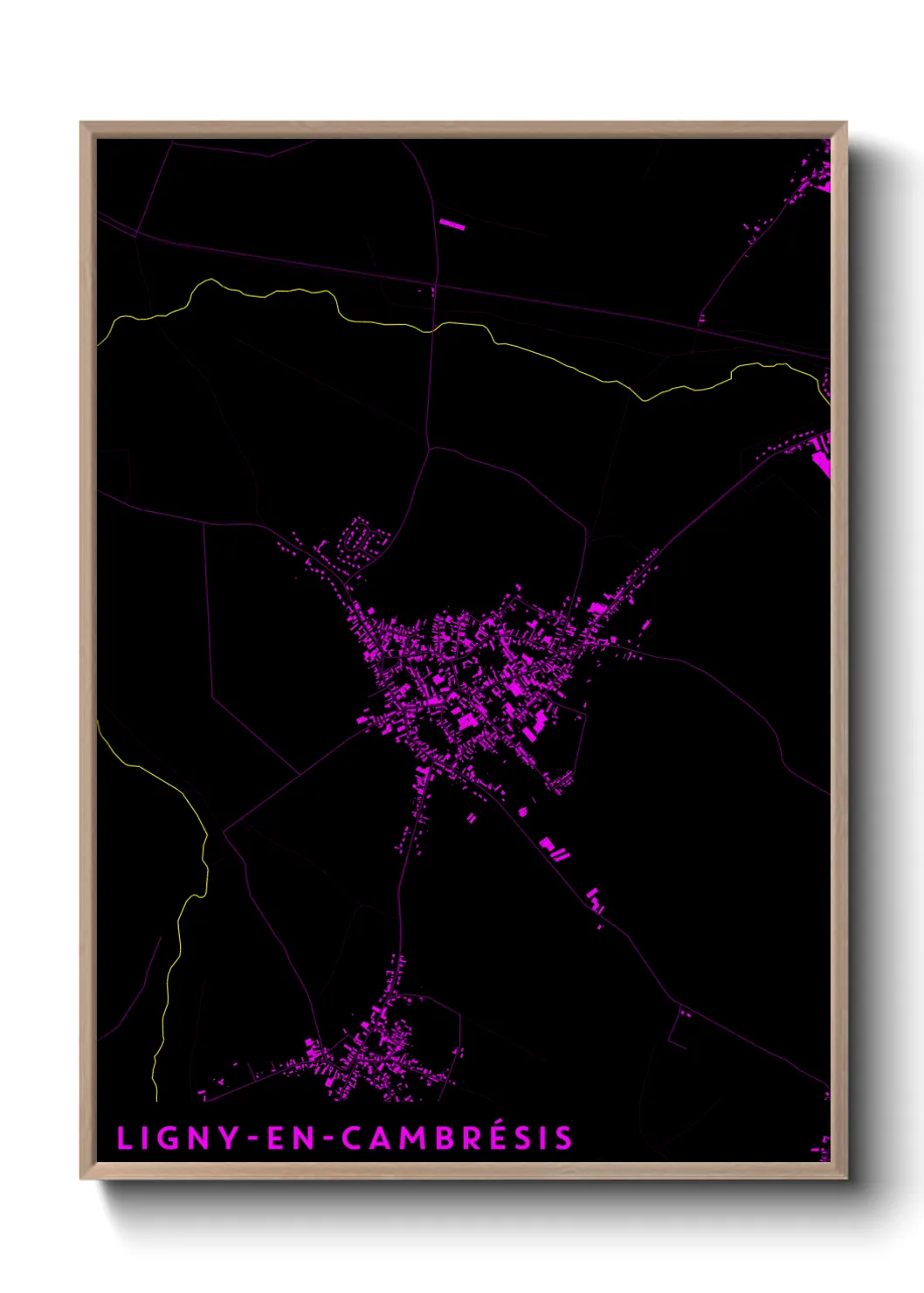 Une affiche de carte sur Ligny-en-Cambrésis