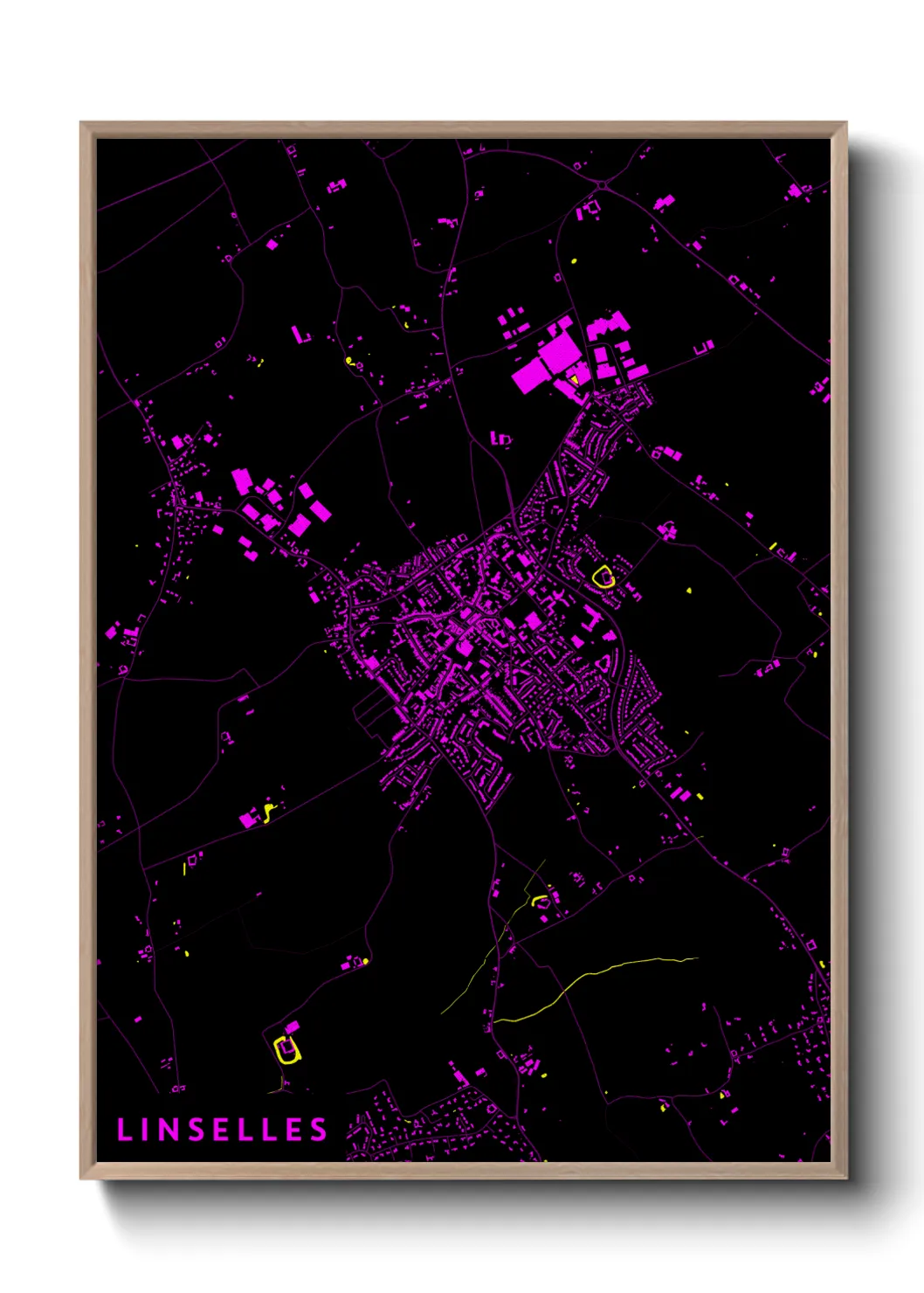 Une affiche de carte sur Linselles