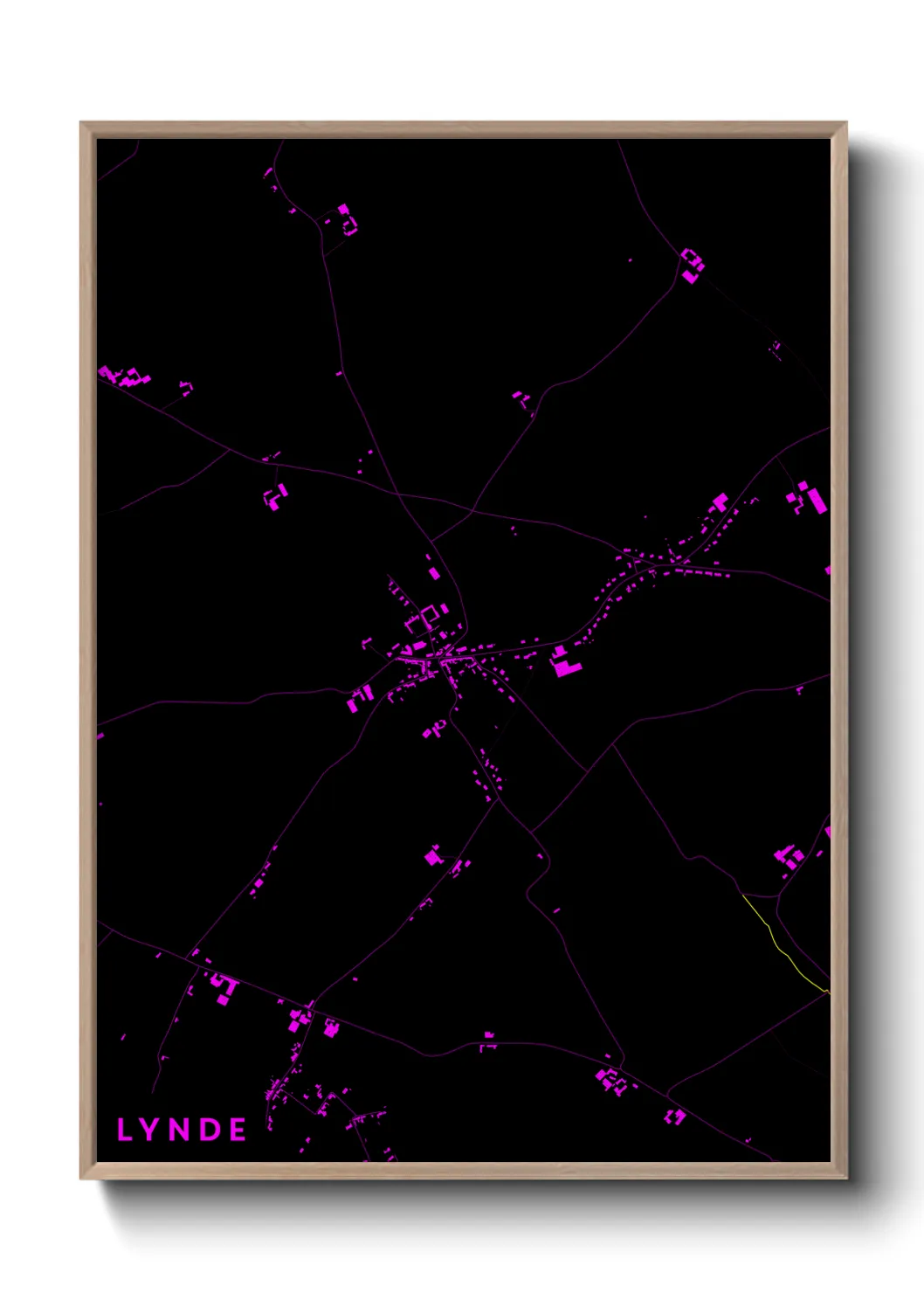 Une affiche de carte sur Lynde