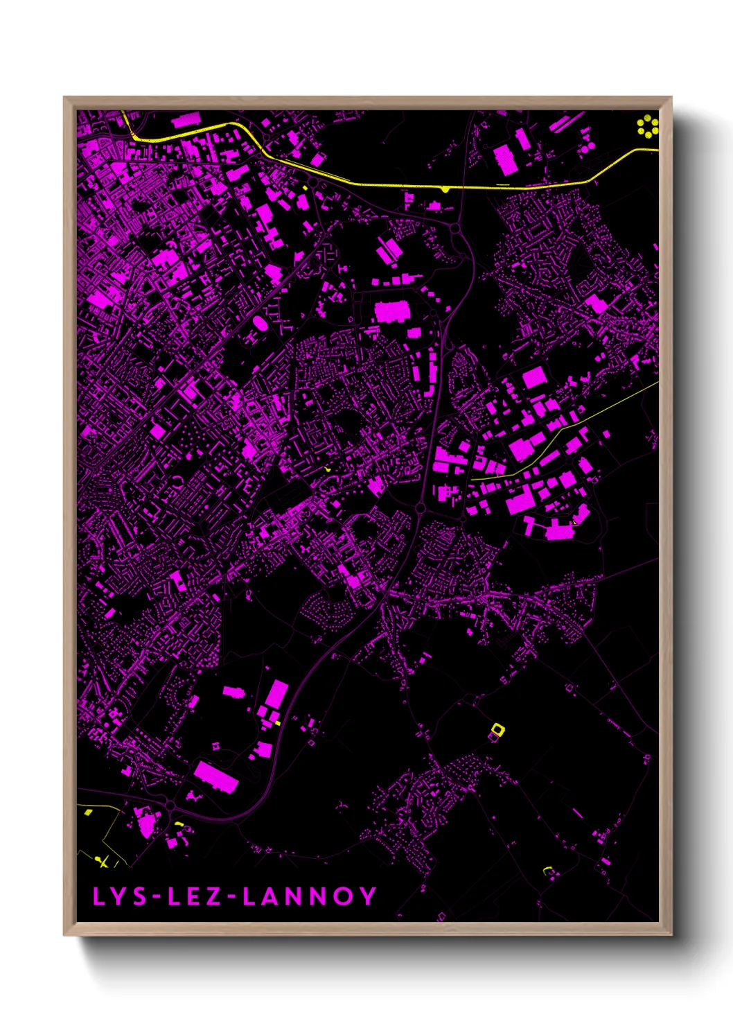 Une affiche de carte sur Lys-lez-Lannoy