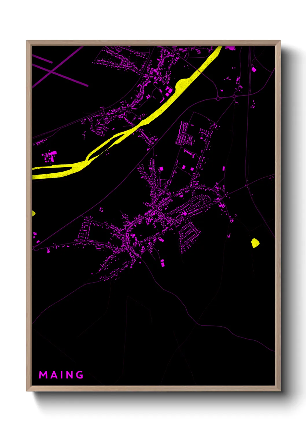 Une affiche de carte sur Maing