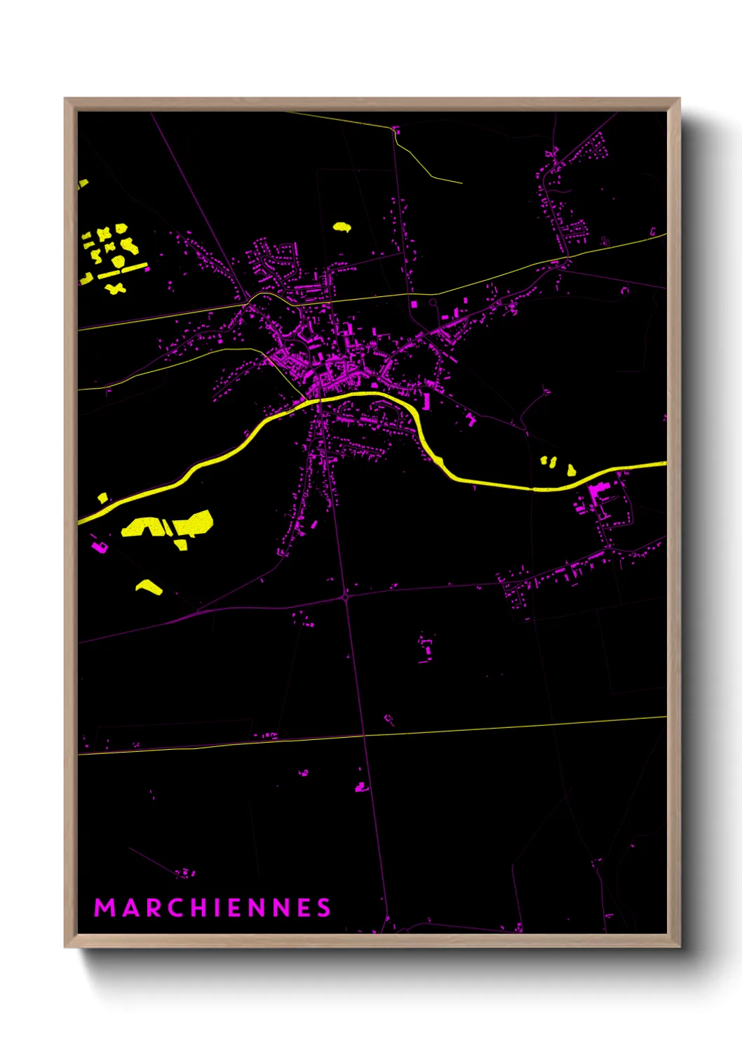 Une affiche de carte sur Marchiennes