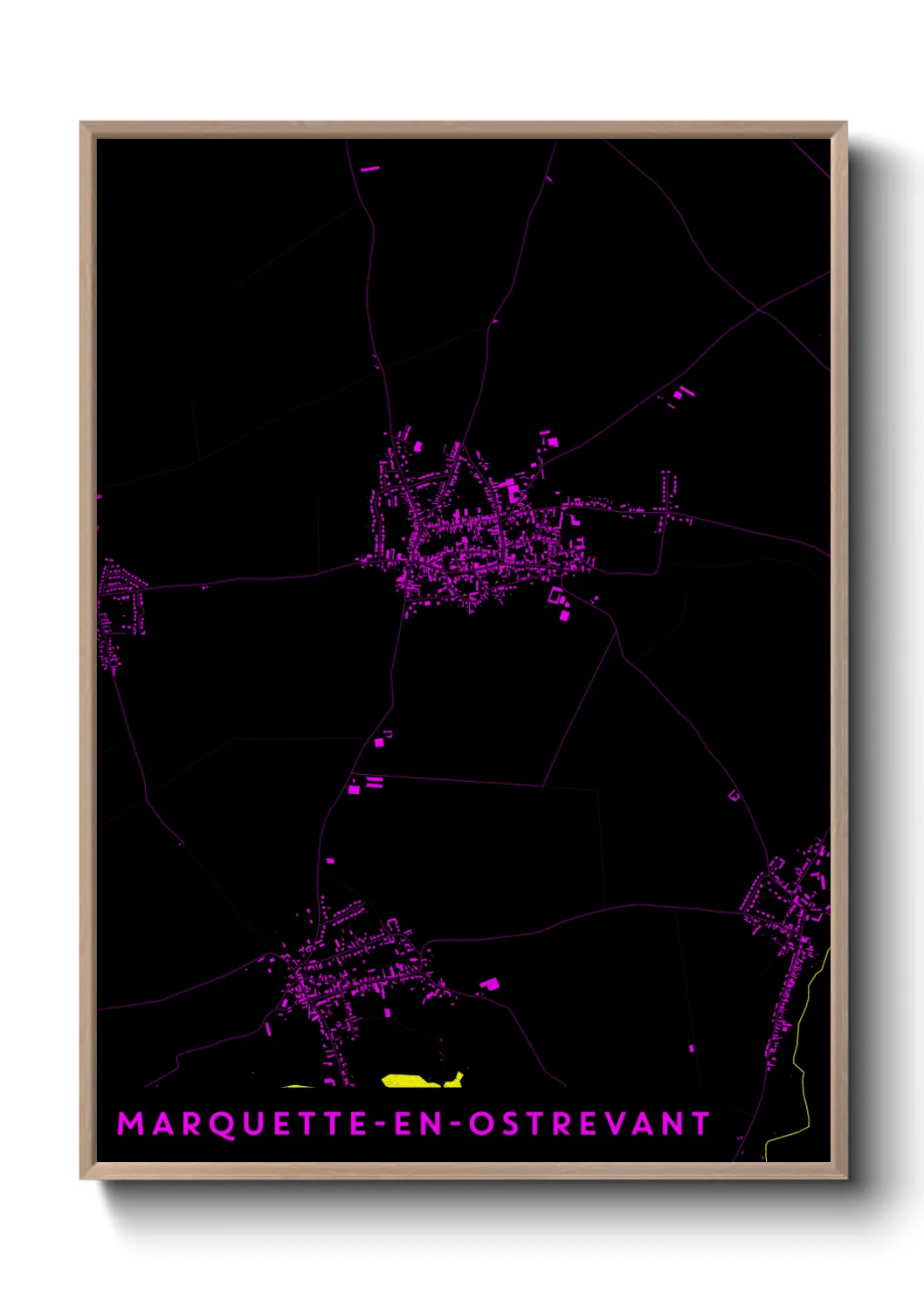 Une affiche de carte sur Marquette-en-Ostrevant