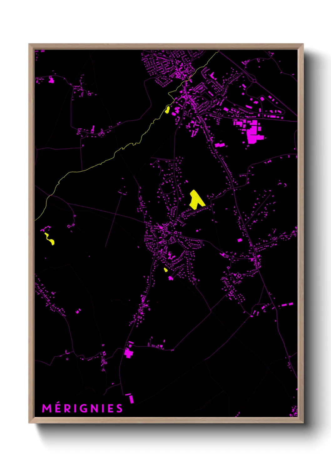 Une affiche de carte sur Mérignies