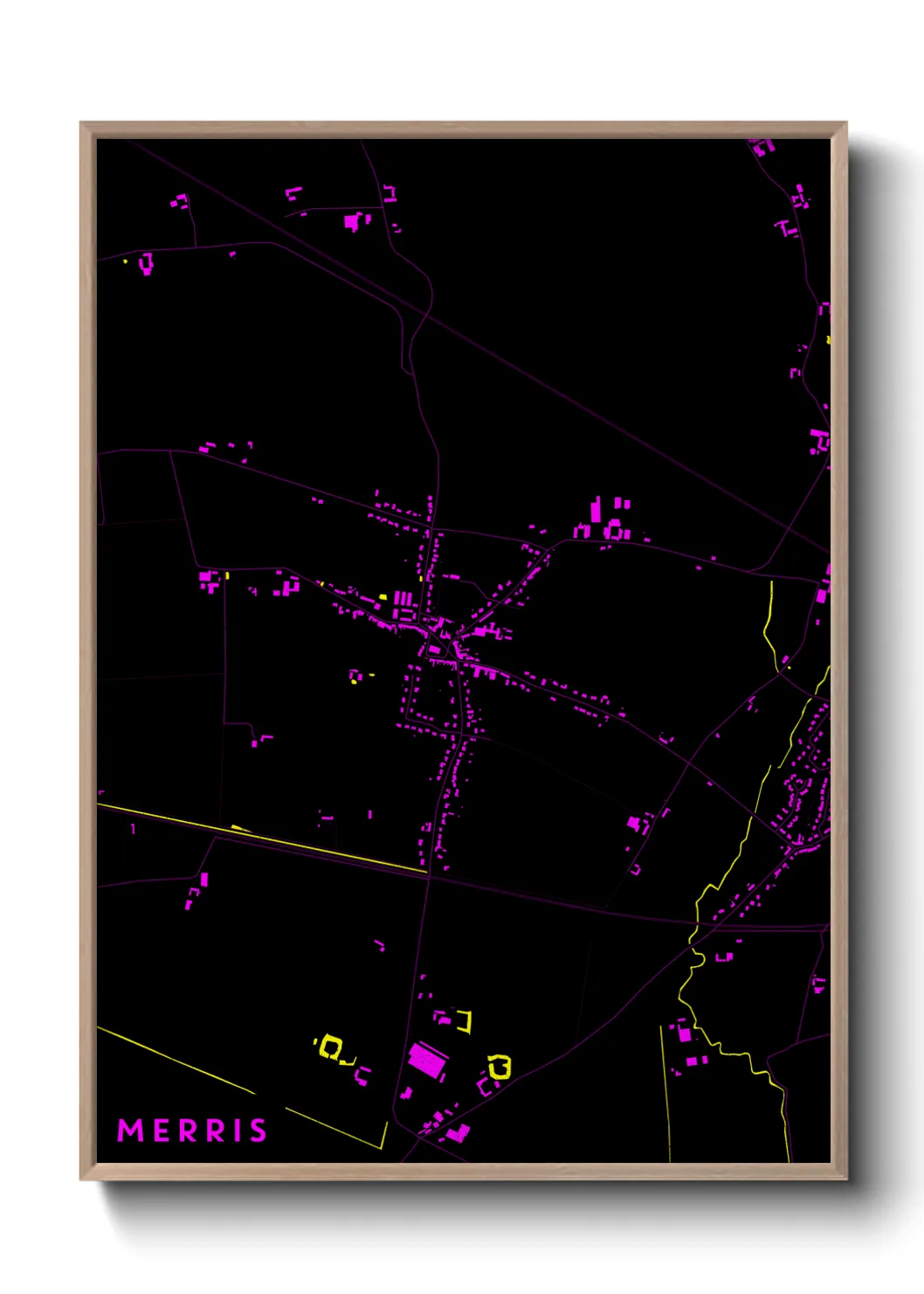 Une affiche de carte sur Merris
