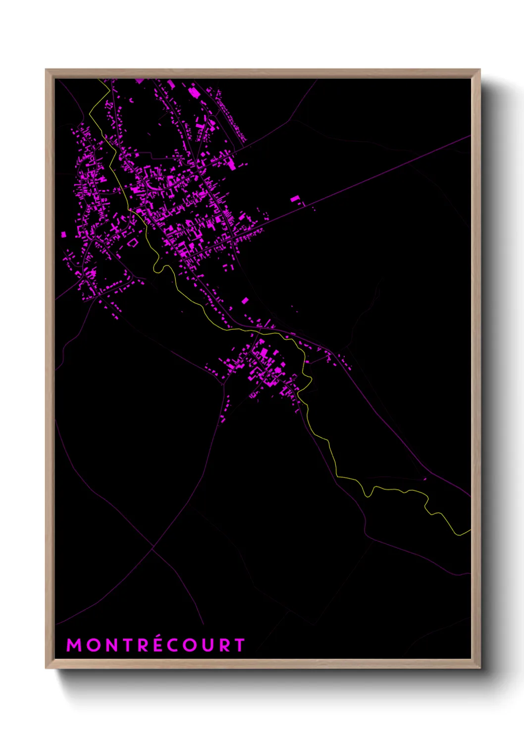 Une affiche de carte sur Montrécourt