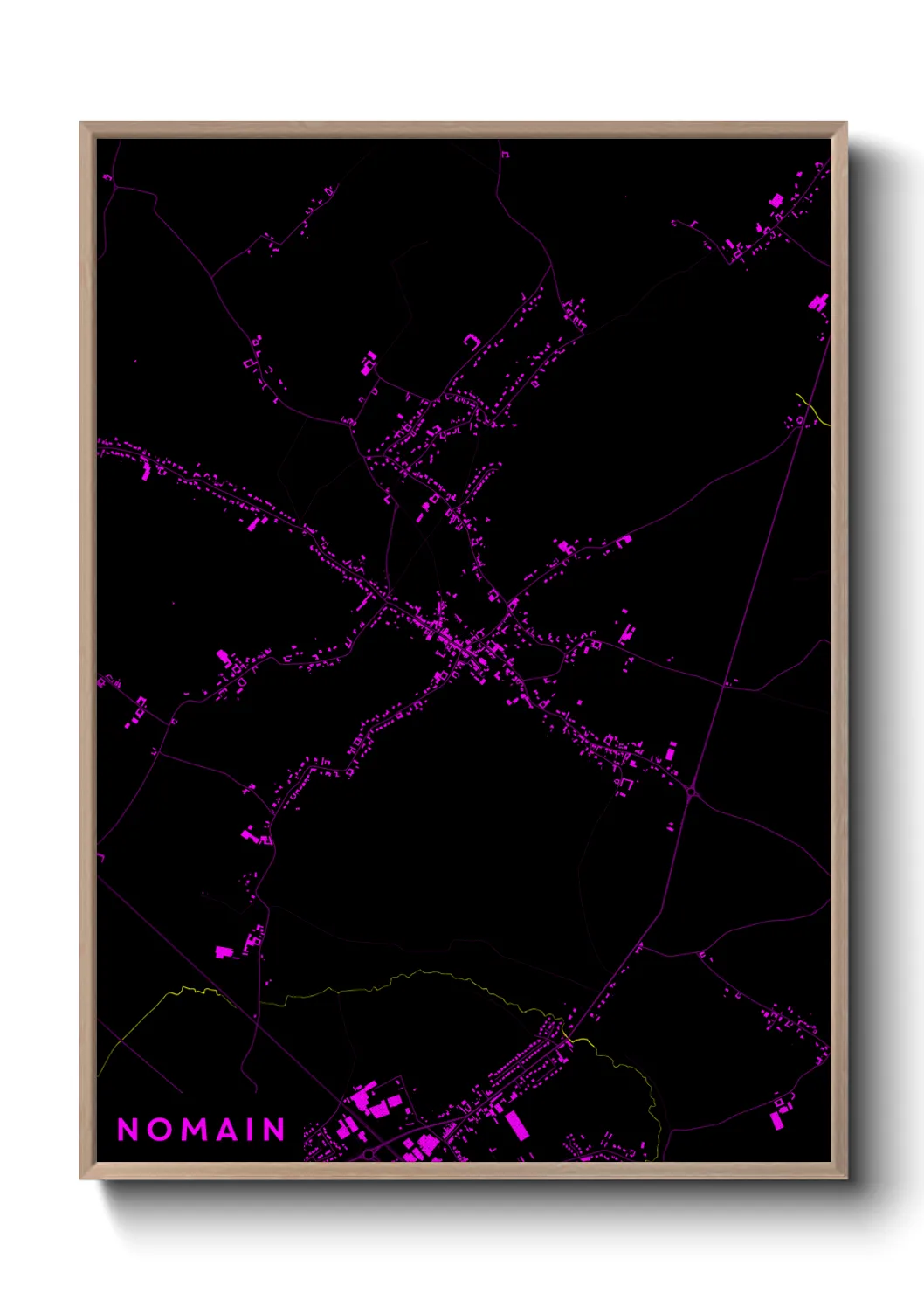 Une affiche de carte sur Nomain