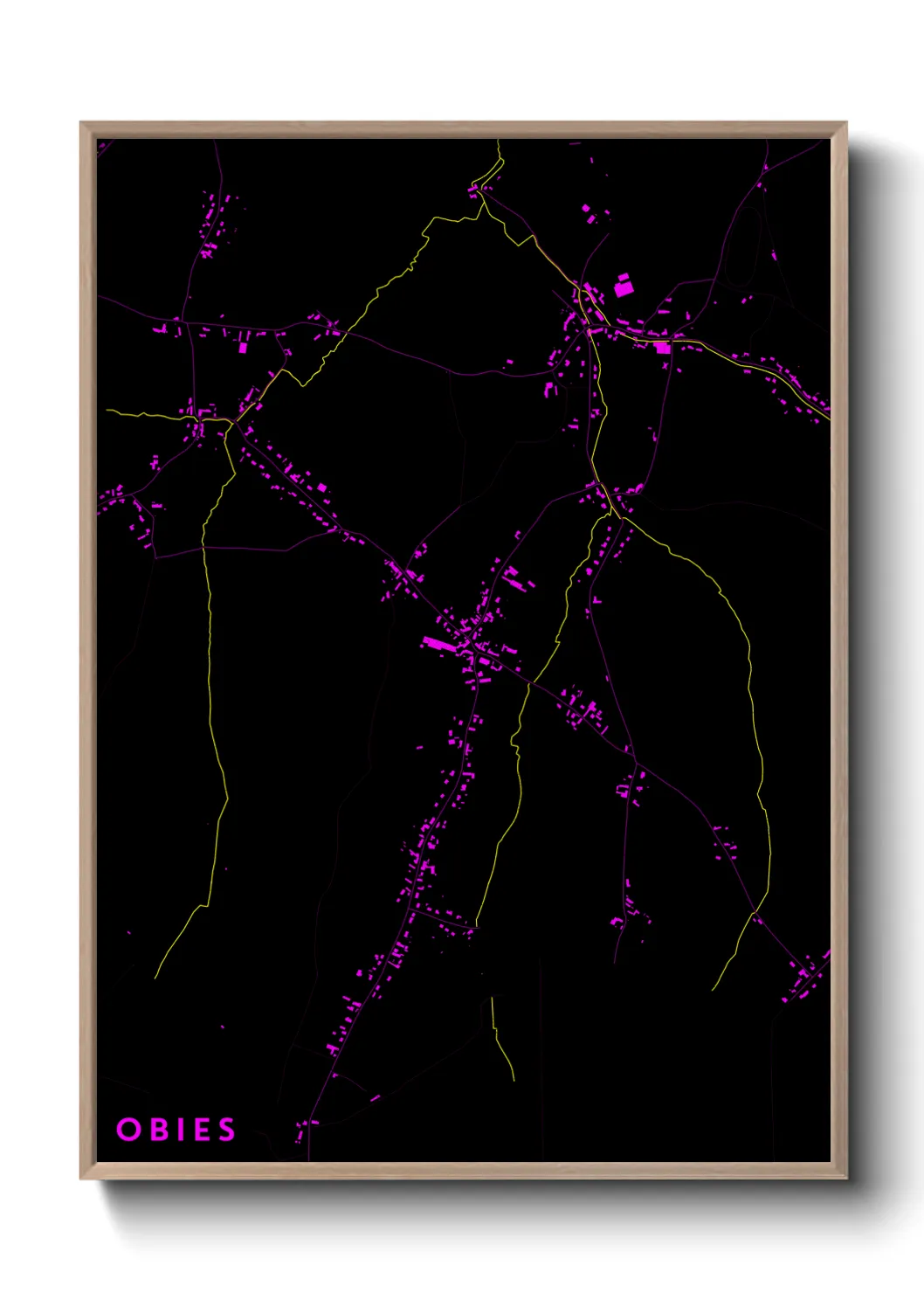 Une affiche de carte sur Obies
