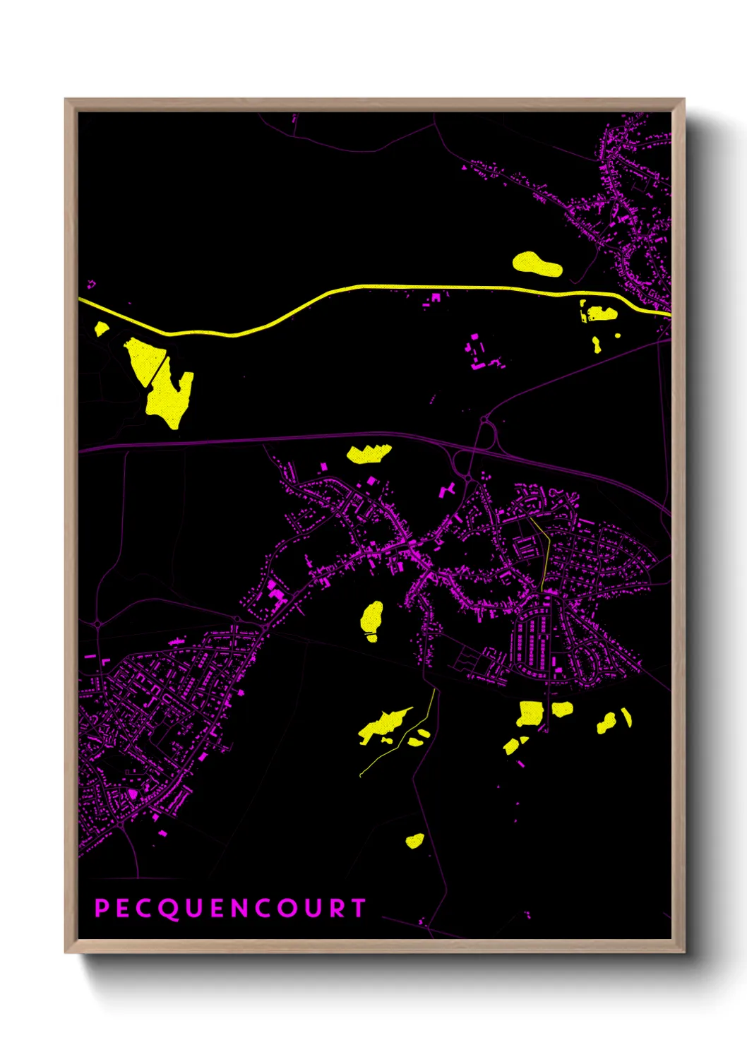 Une affiche de carte sur Pecquencourt