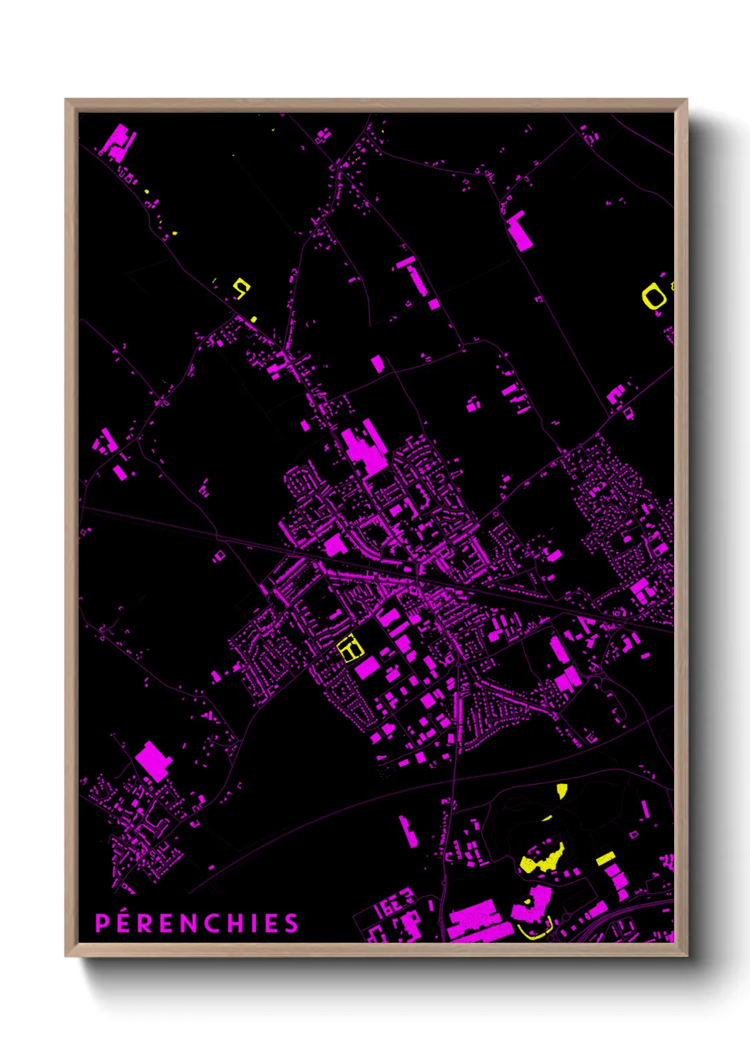 Une affiche de carte sur Pérenchies