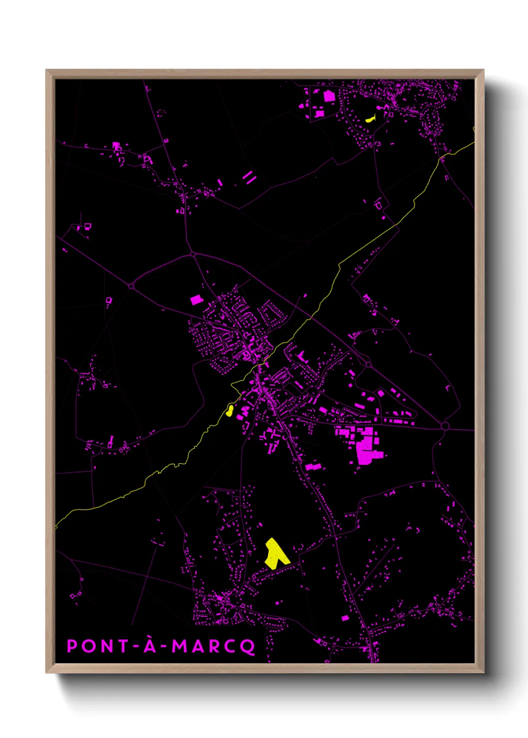 Une affiche de carte sur Pont-à-Marcq
