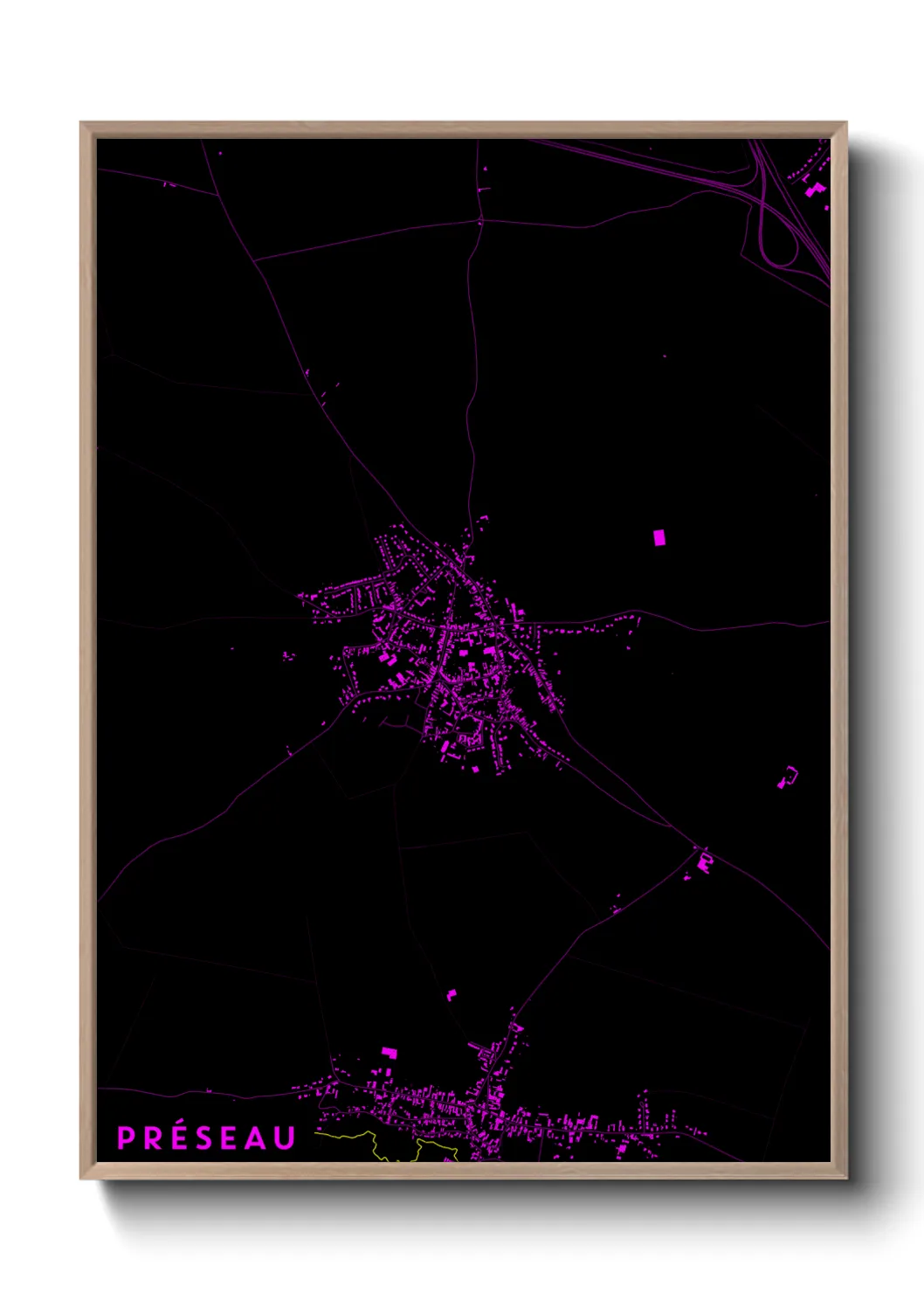 Une affiche de carte sur Préseau