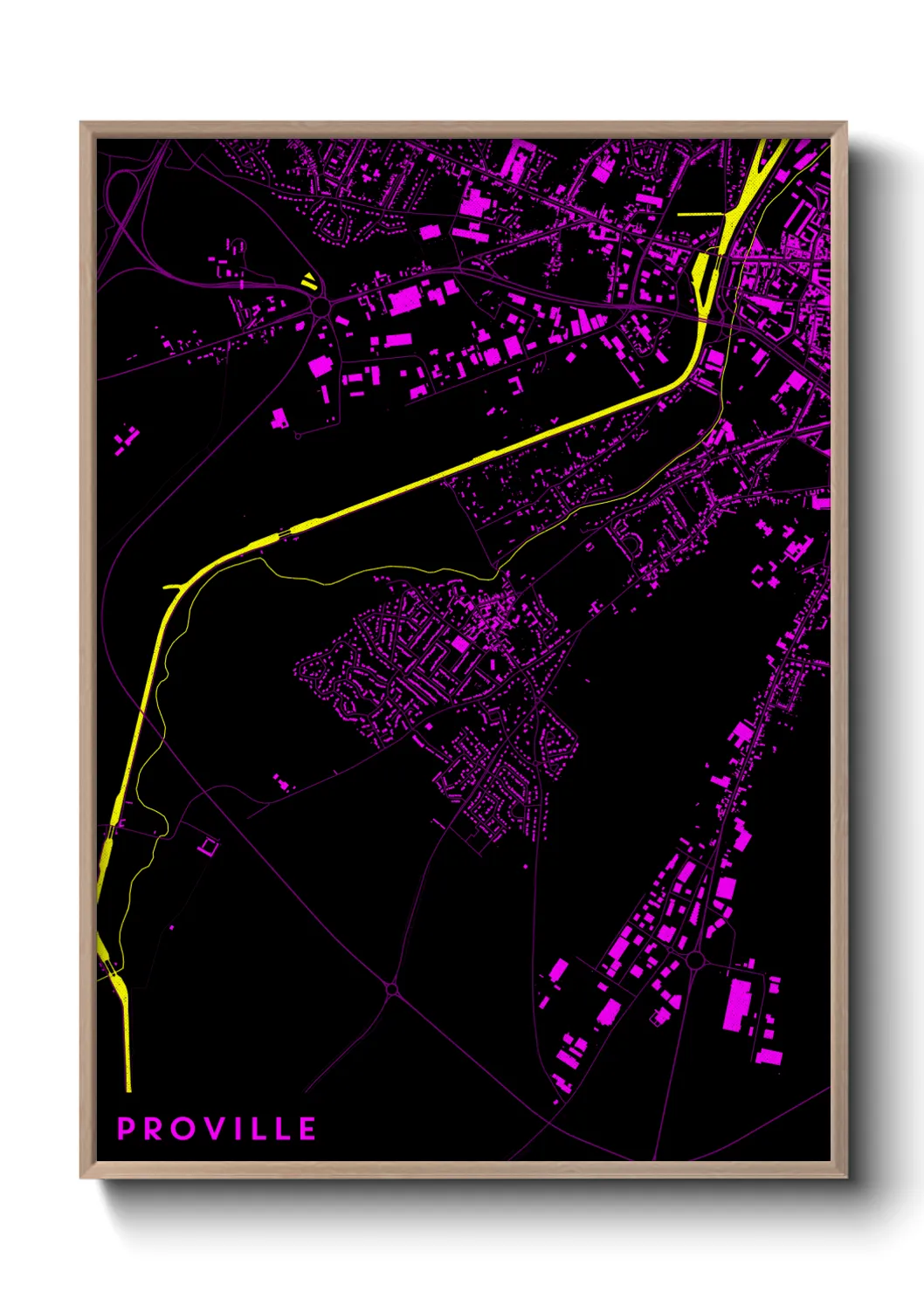 Une affiche de carte sur Proville