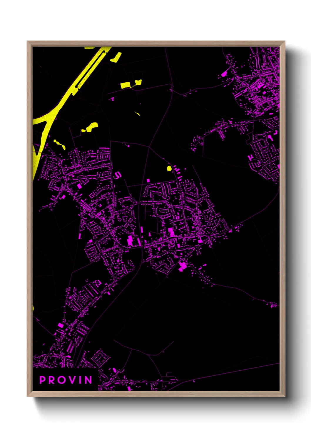 Une affiche de carte sur Provin