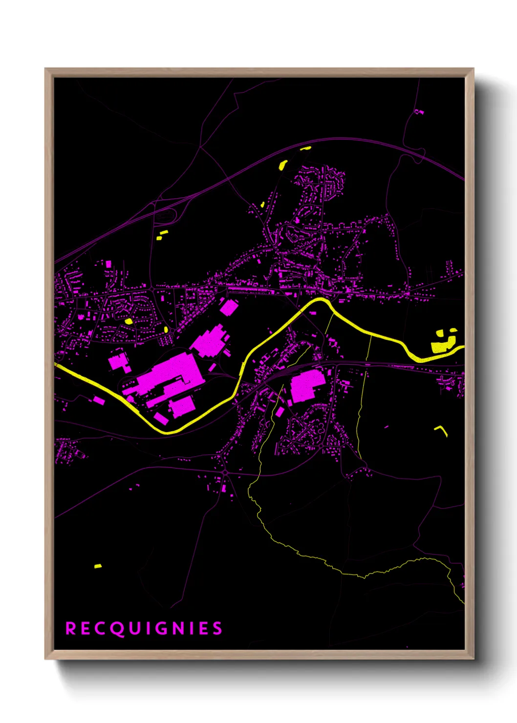 Une affiche de carte sur Recquignies