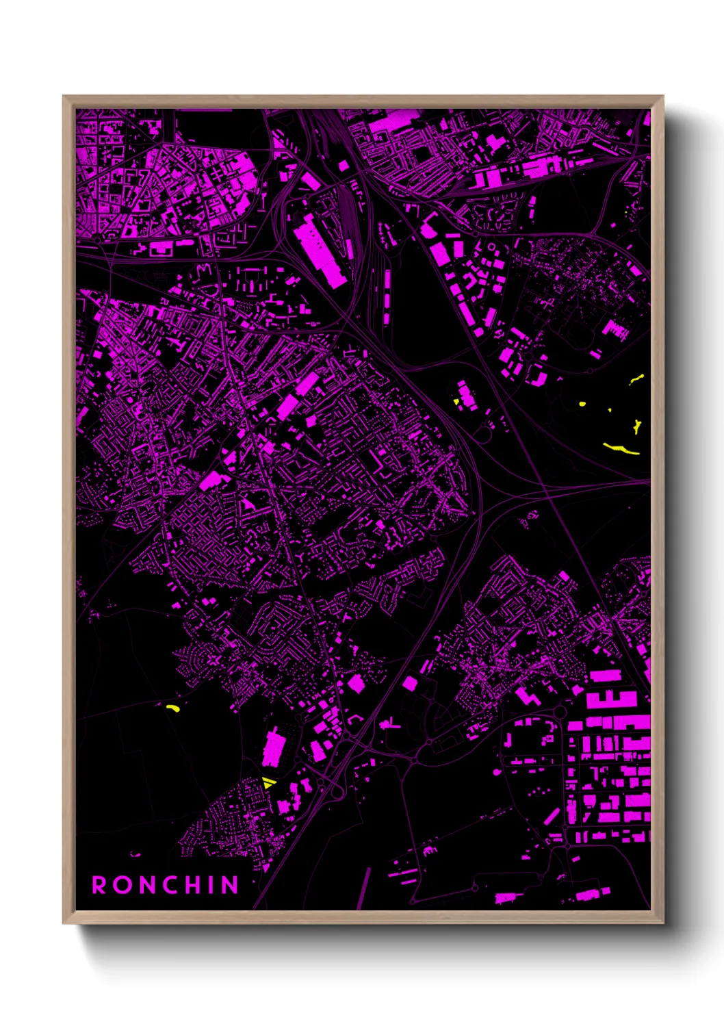 Une affiche de carte sur Ronchin