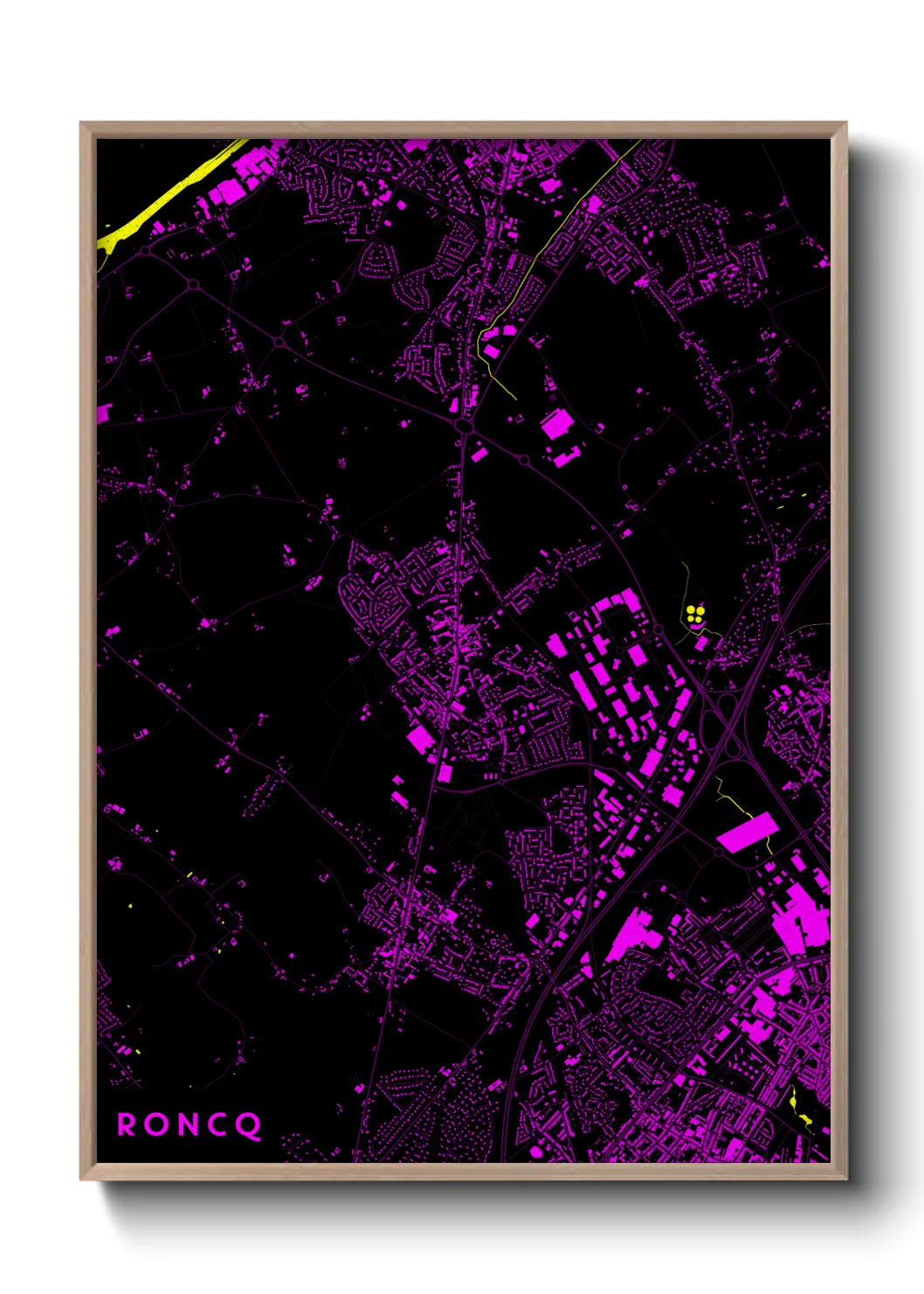 Une affiche de carte sur Roncq