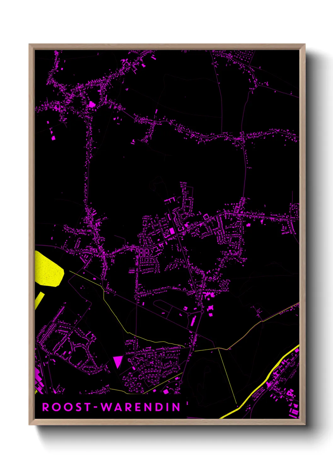 Une affiche de carte sur Roost-Warendin