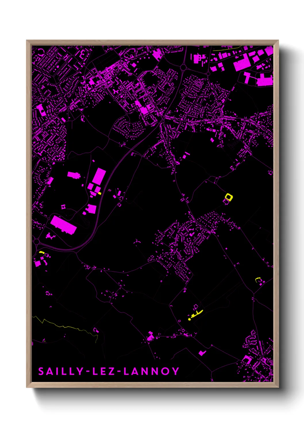 Une affiche de carte sur Sailly-lez-Lannoy