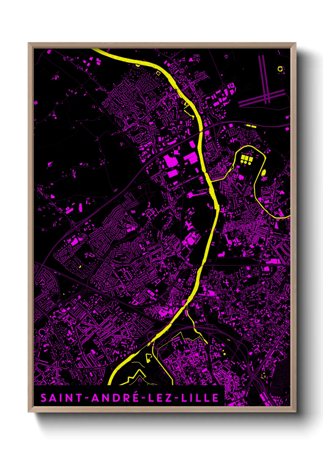 Une affiche de carte sur Saint-André-lez-Lille