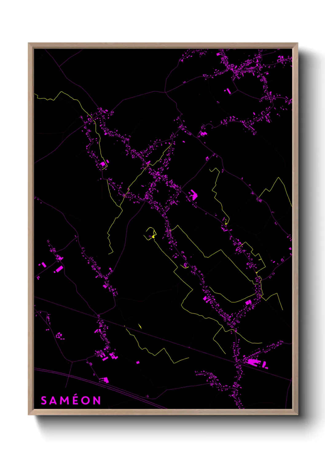 Une affiche de carte sur Saméon