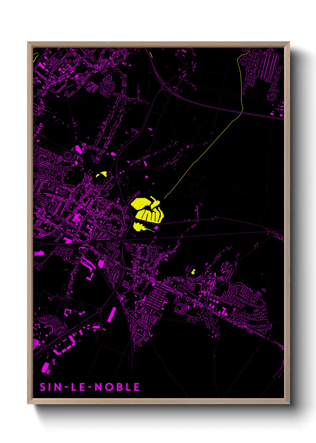 Une affiche de carte sur Sin-le-Noble