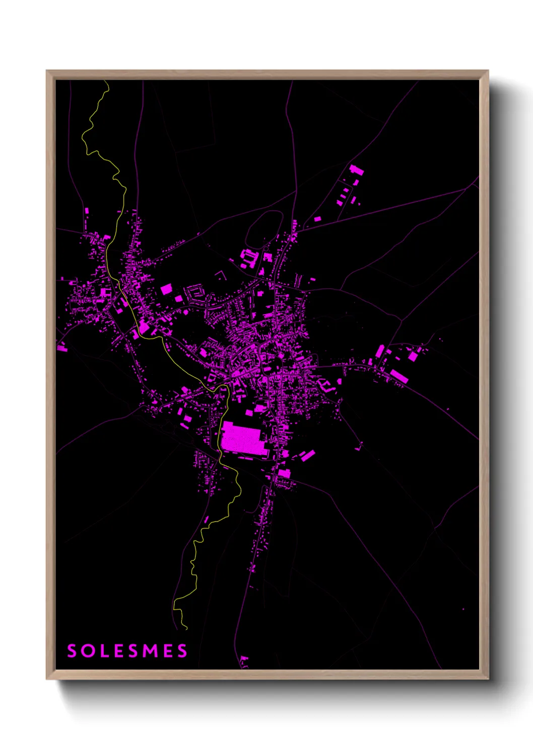 Une affiche de carte sur Solesmes