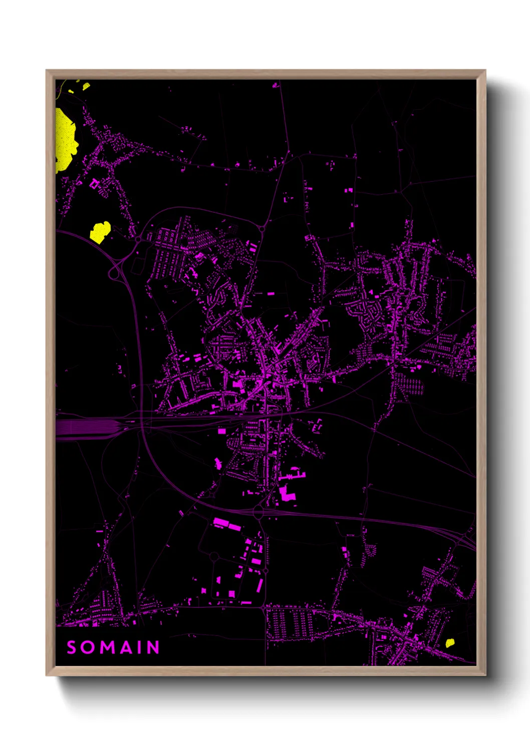 Une affiche de carte sur Somain