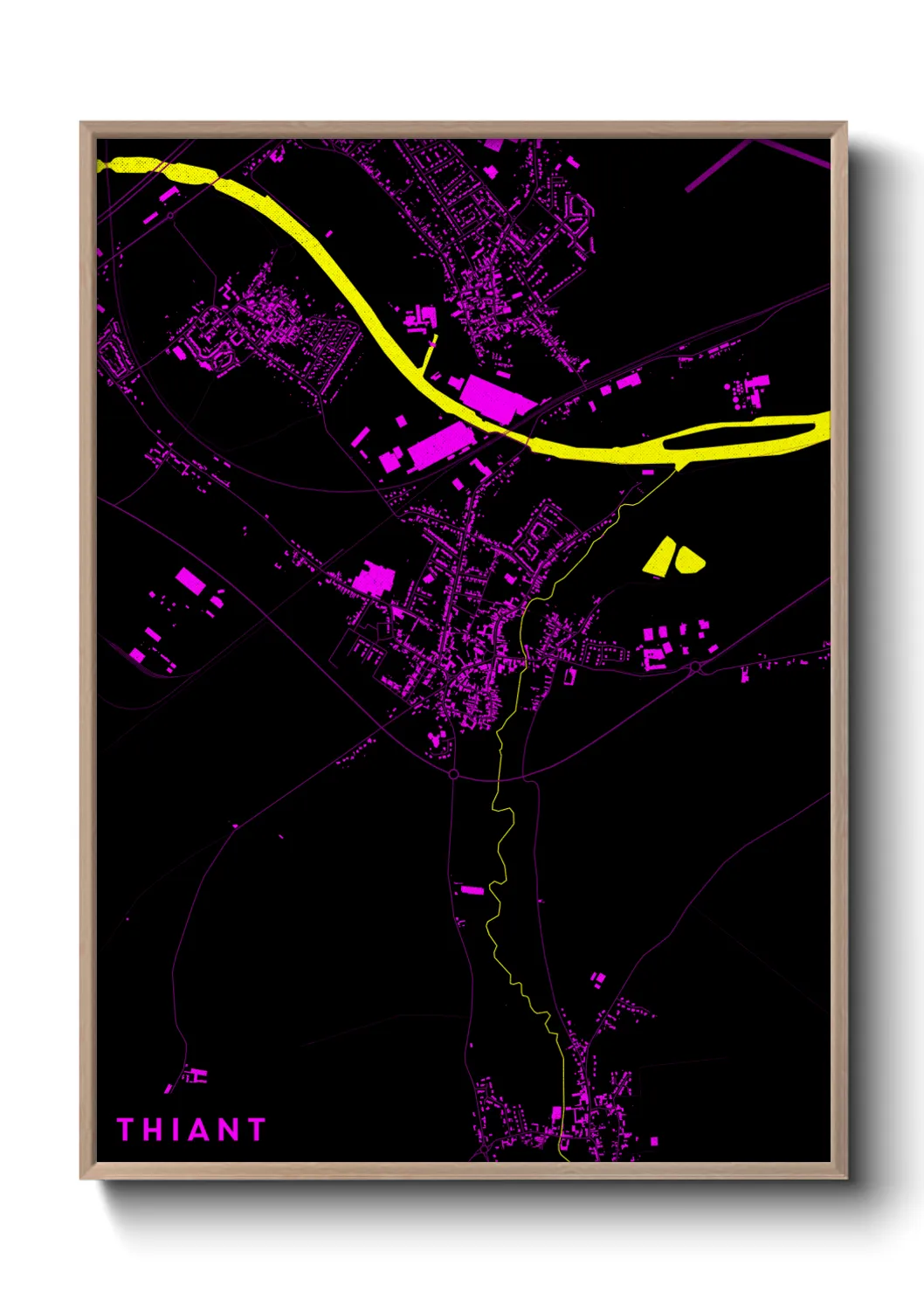 Une affiche de carte sur Thiant