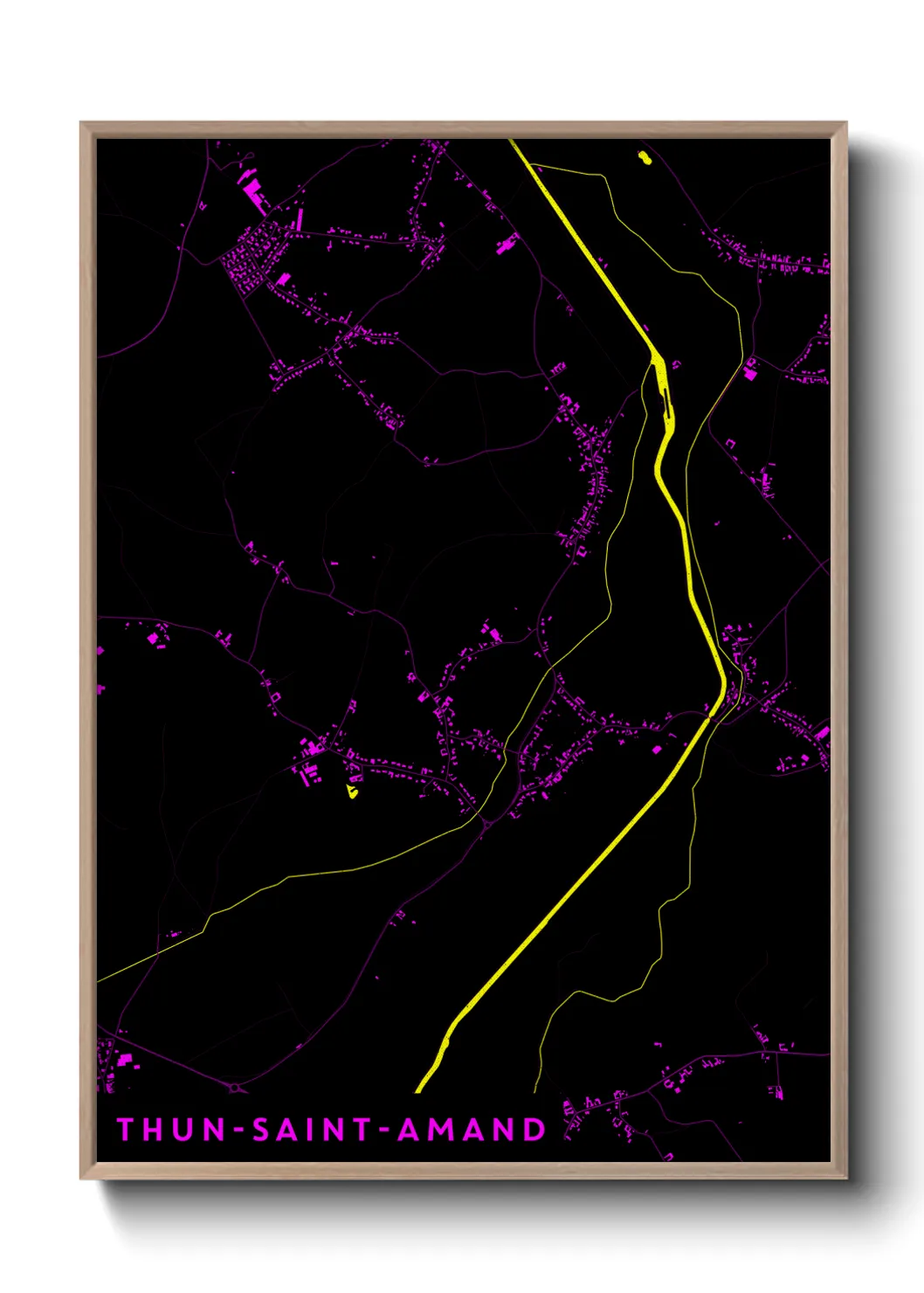 Une affiche de carte sur Thun-Saint-Amand