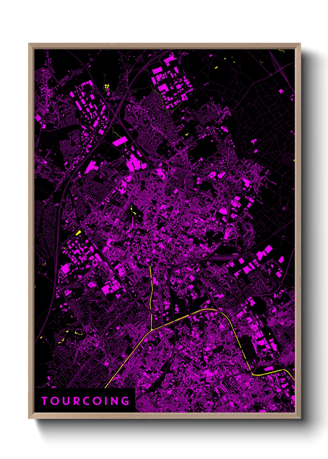 Une affiche de carte sur Tourcoing