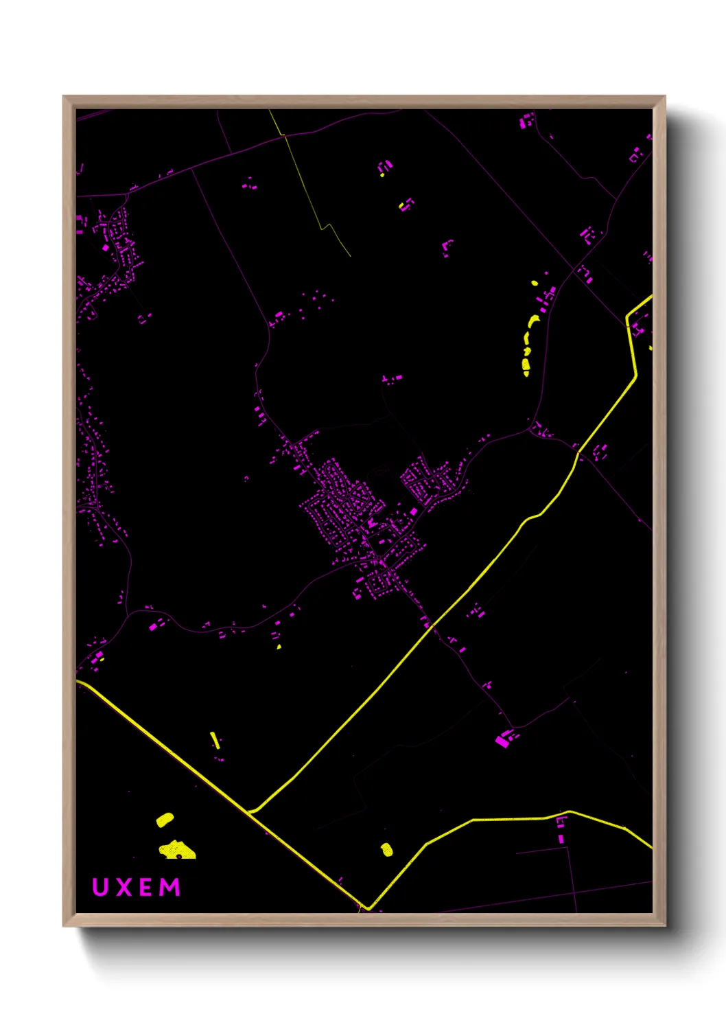 Une affiche de carte sur Uxem