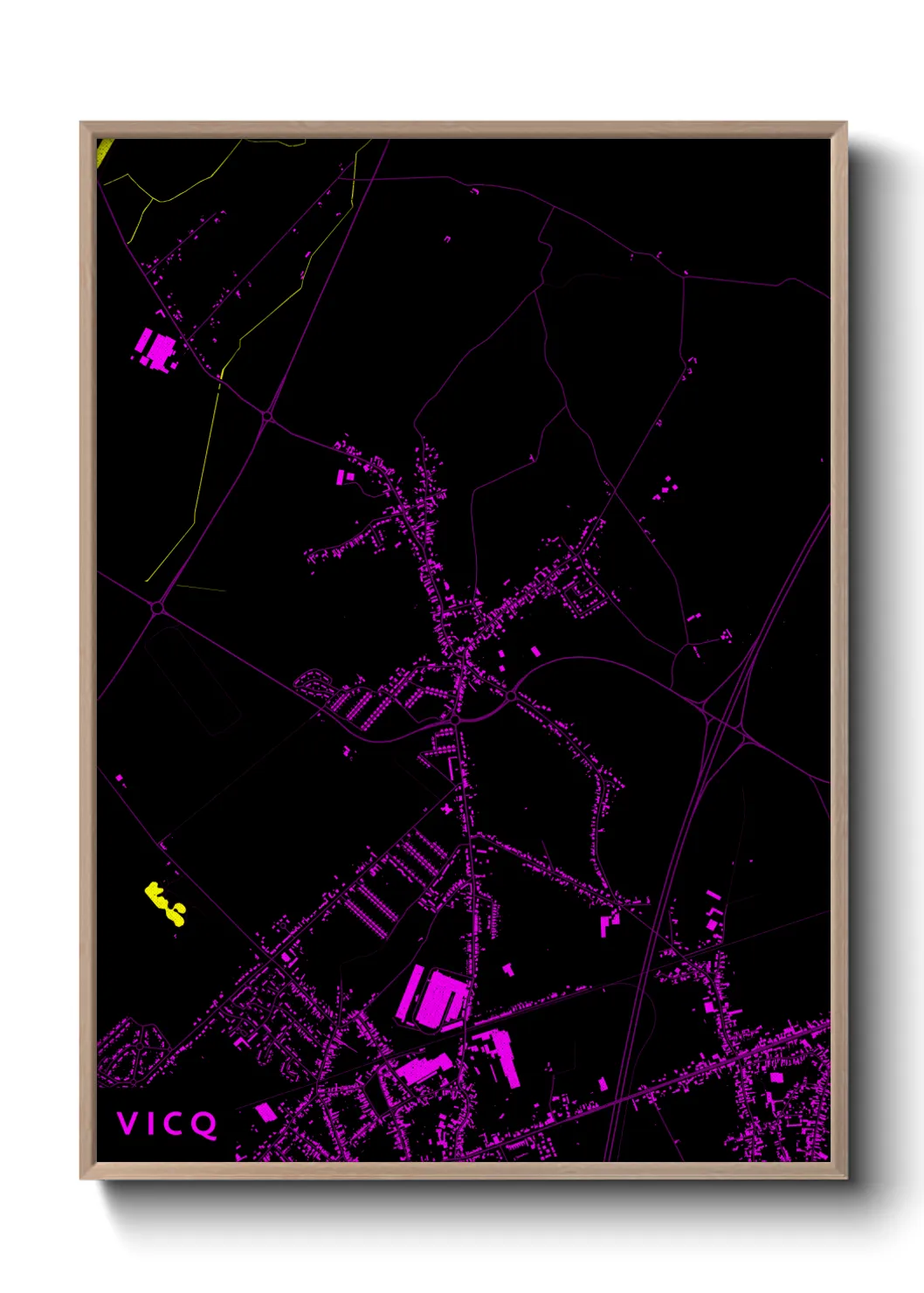 Une affiche de carte sur Vicq