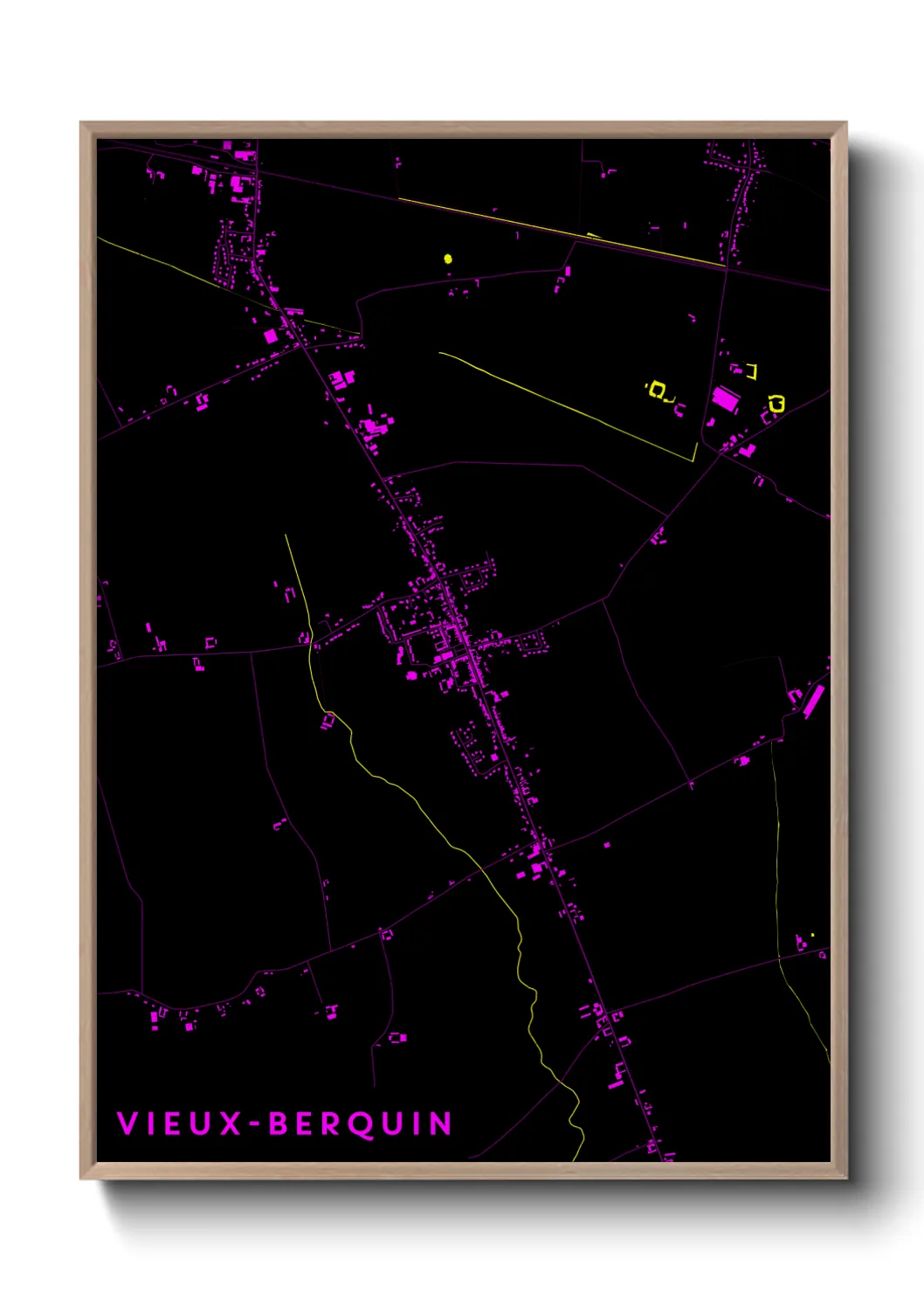 Une affiche de carte sur Vieux-Berquin
