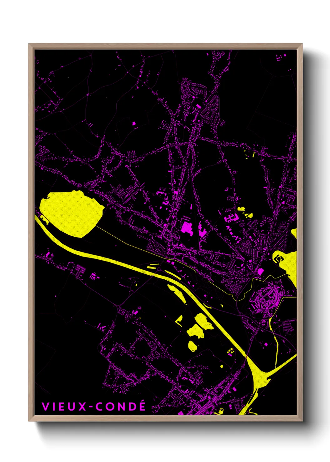 Une affiche de carte sur Vieux-Condé