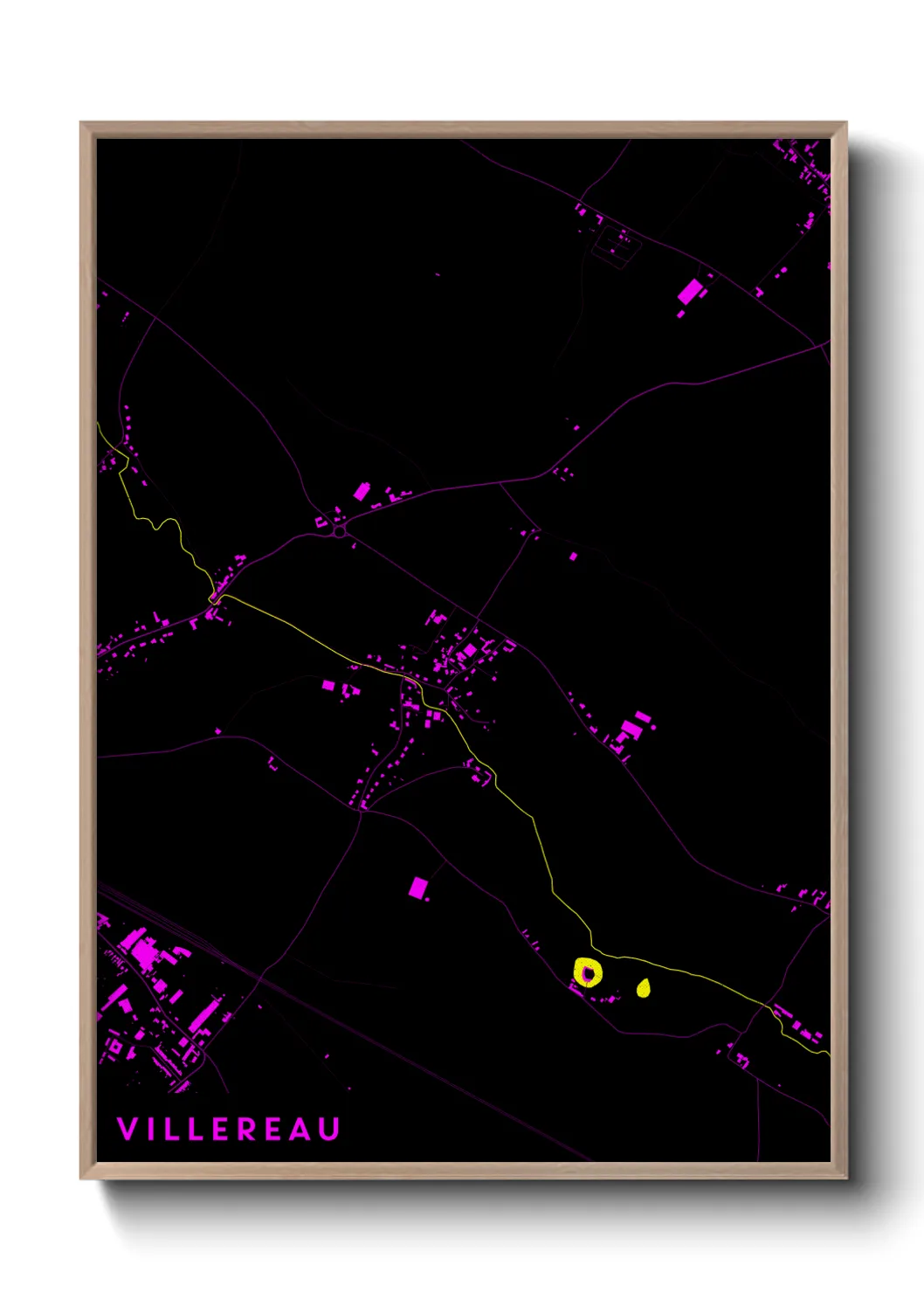 Une affiche de carte sur Villereau