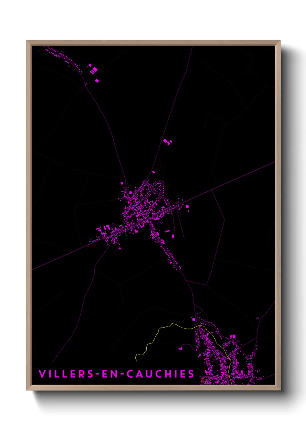 Une affiche de carte sur Villers-en-Cauchies