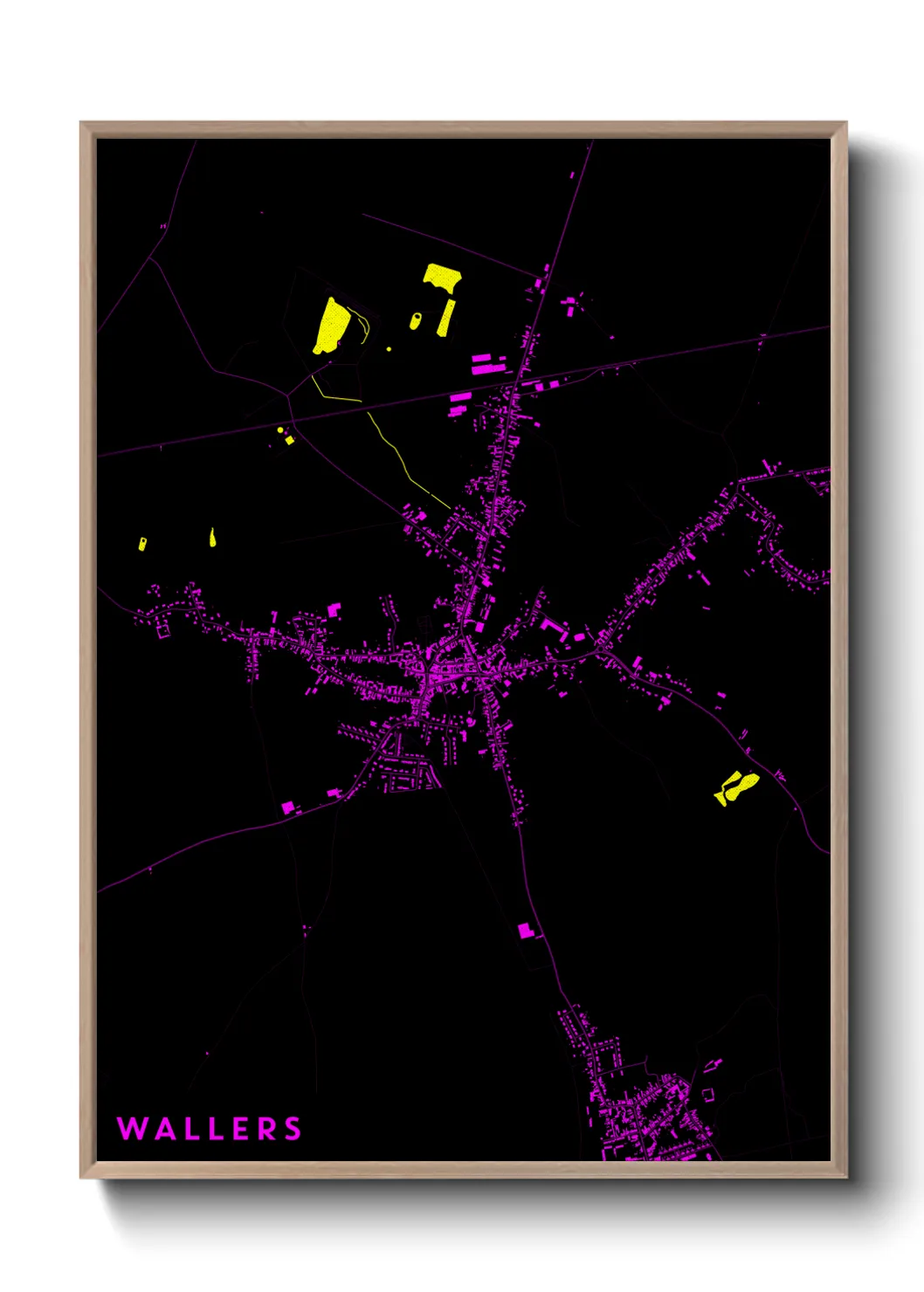 Une affiche de carte sur Wallers