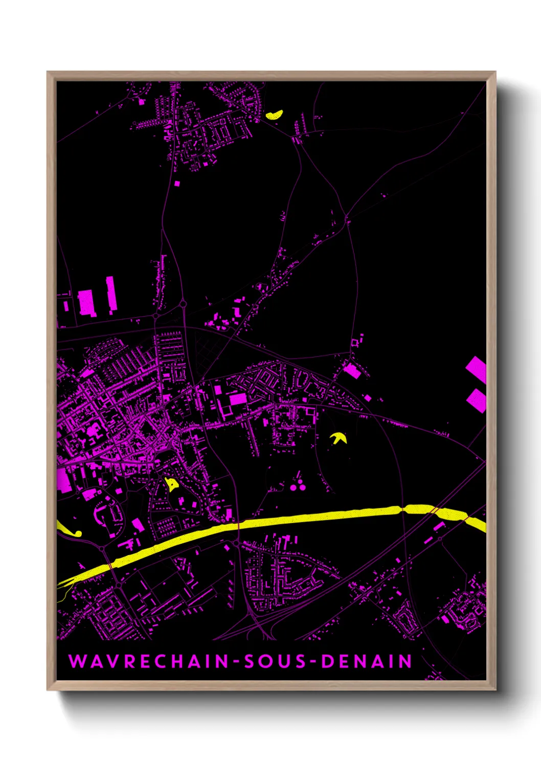 Une affiche de carte sur Wavrechain-sous-Denain