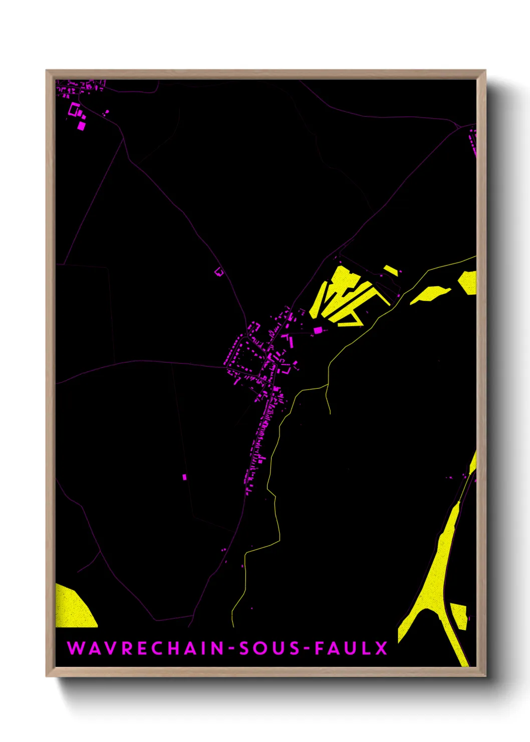 Une affiche de carte sur Wavrechain-sous-Faulx