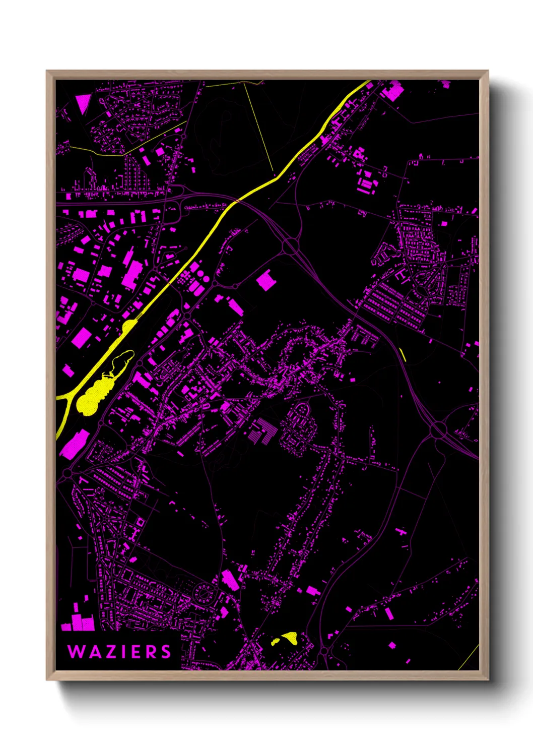 Une affiche de carte sur Waziers