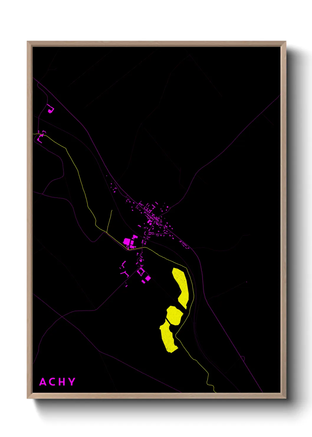 Une affiche de carte sur Achy