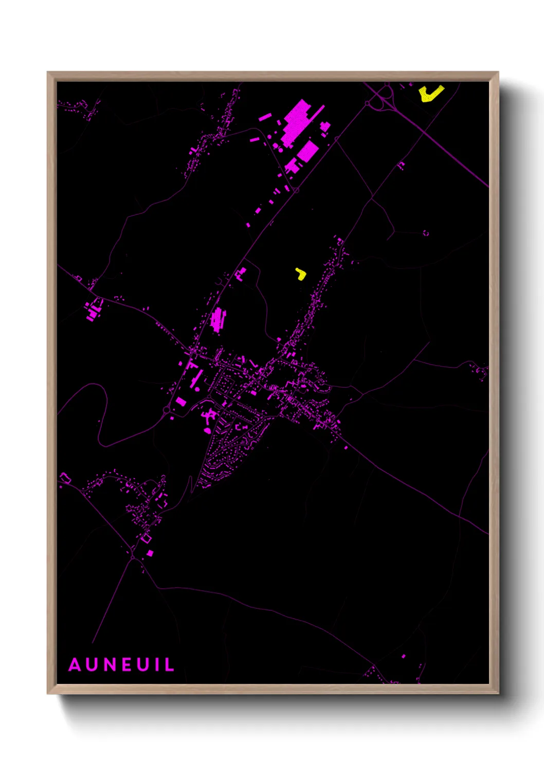 Une affiche de carte sur Auneuil
