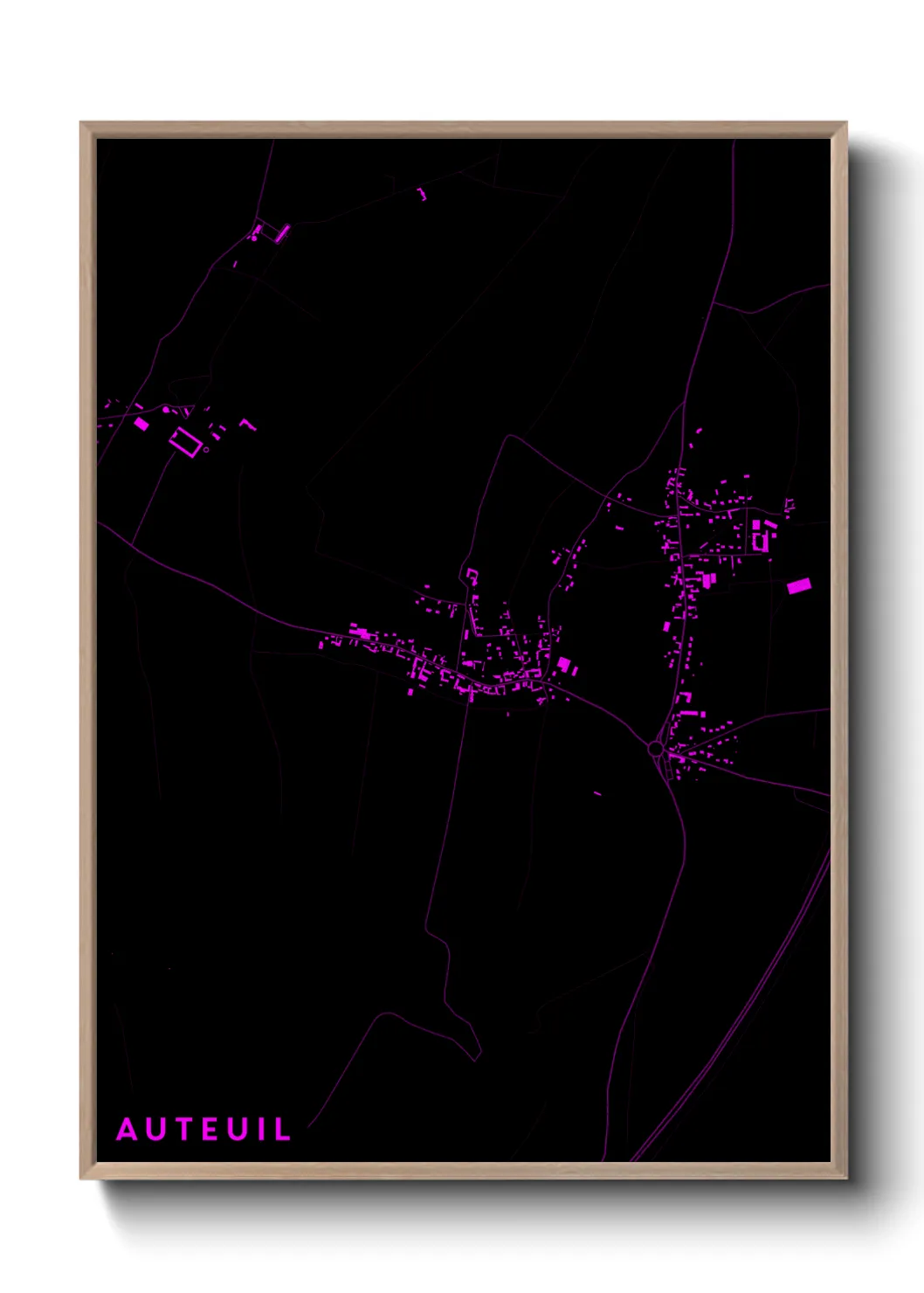Une affiche de carte sur Auteuil