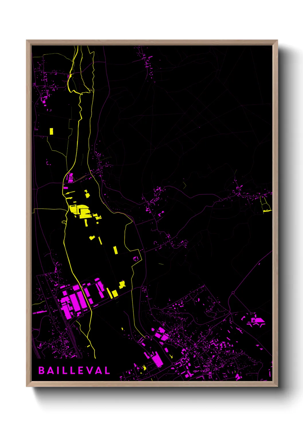 Une affiche de carte sur Bailleval