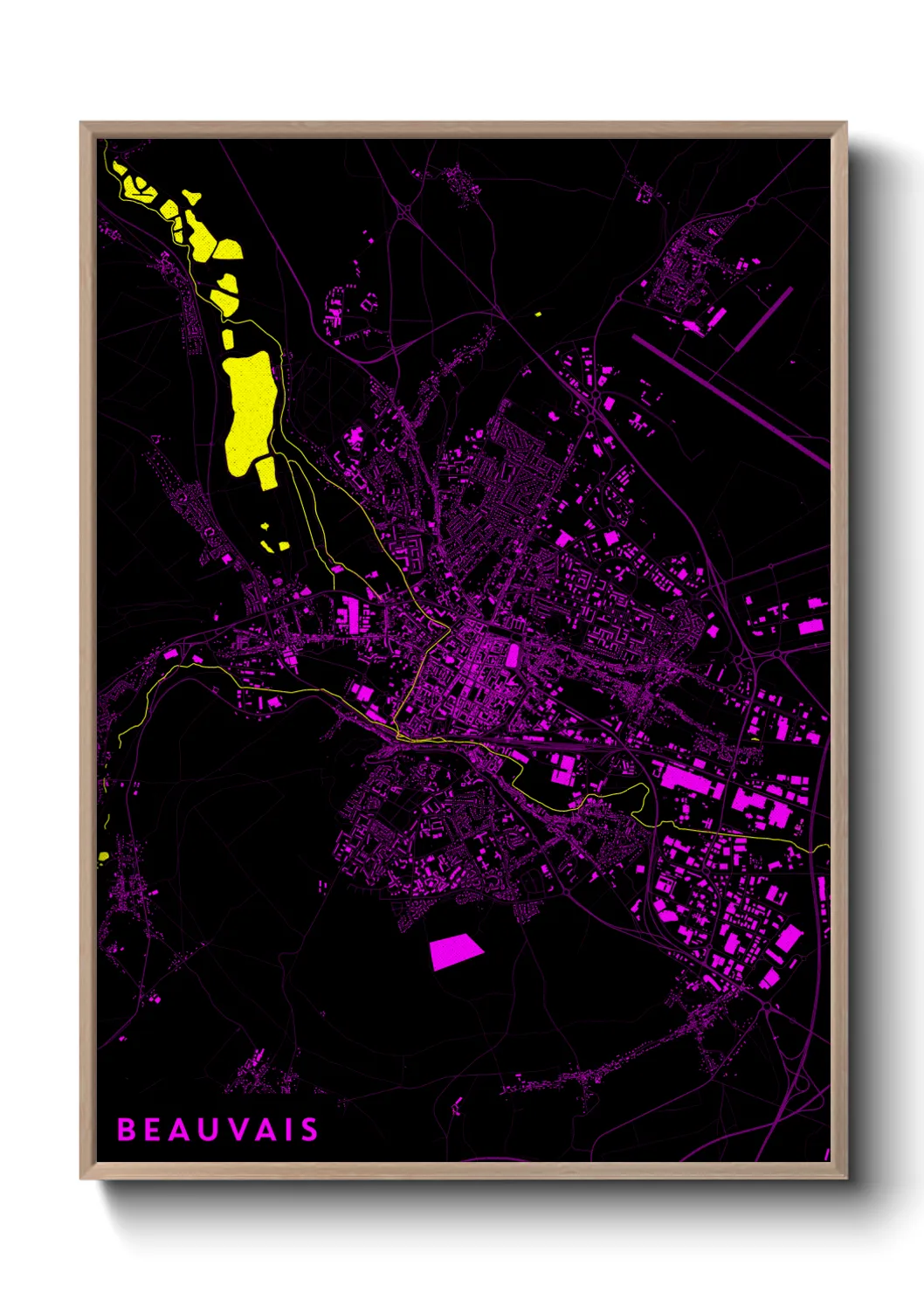 Une affiche de carte sur Beauvais