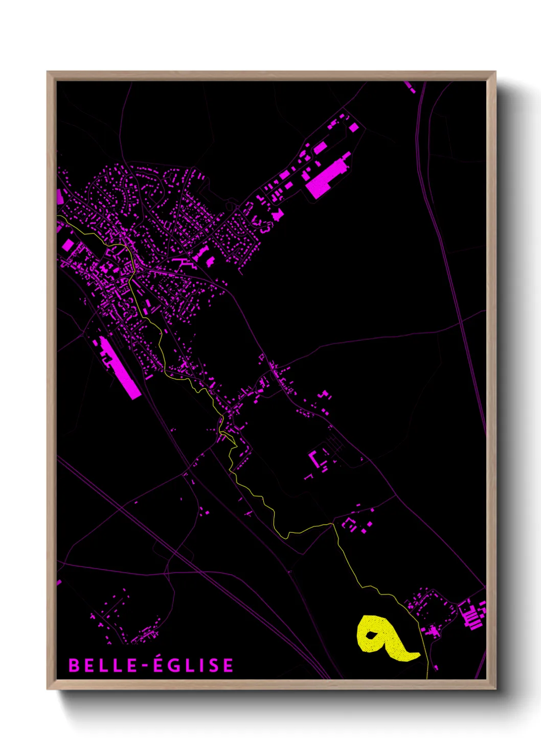 Une affiche de carte sur Belle-Église