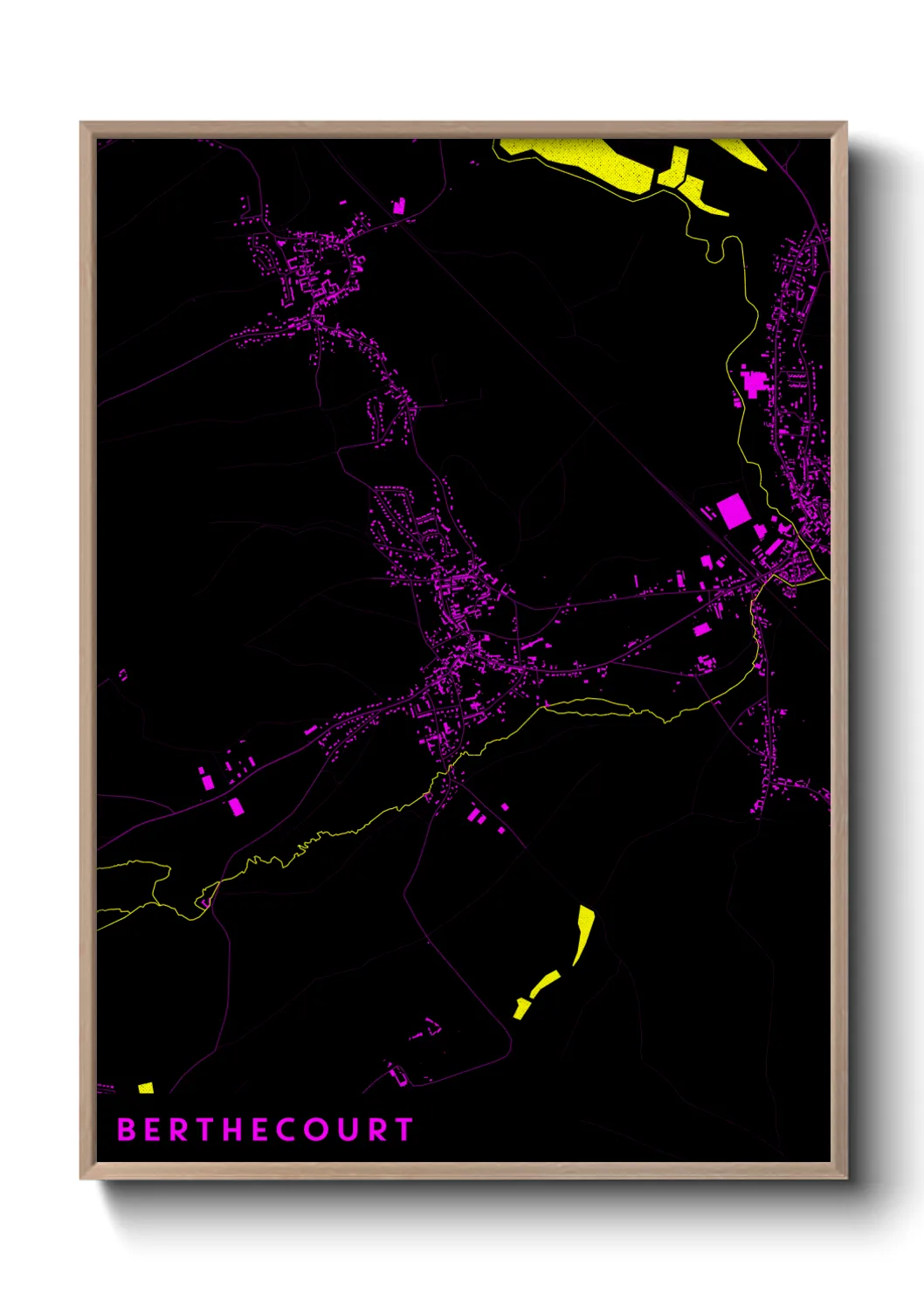 Une affiche de carte sur Berthecourt