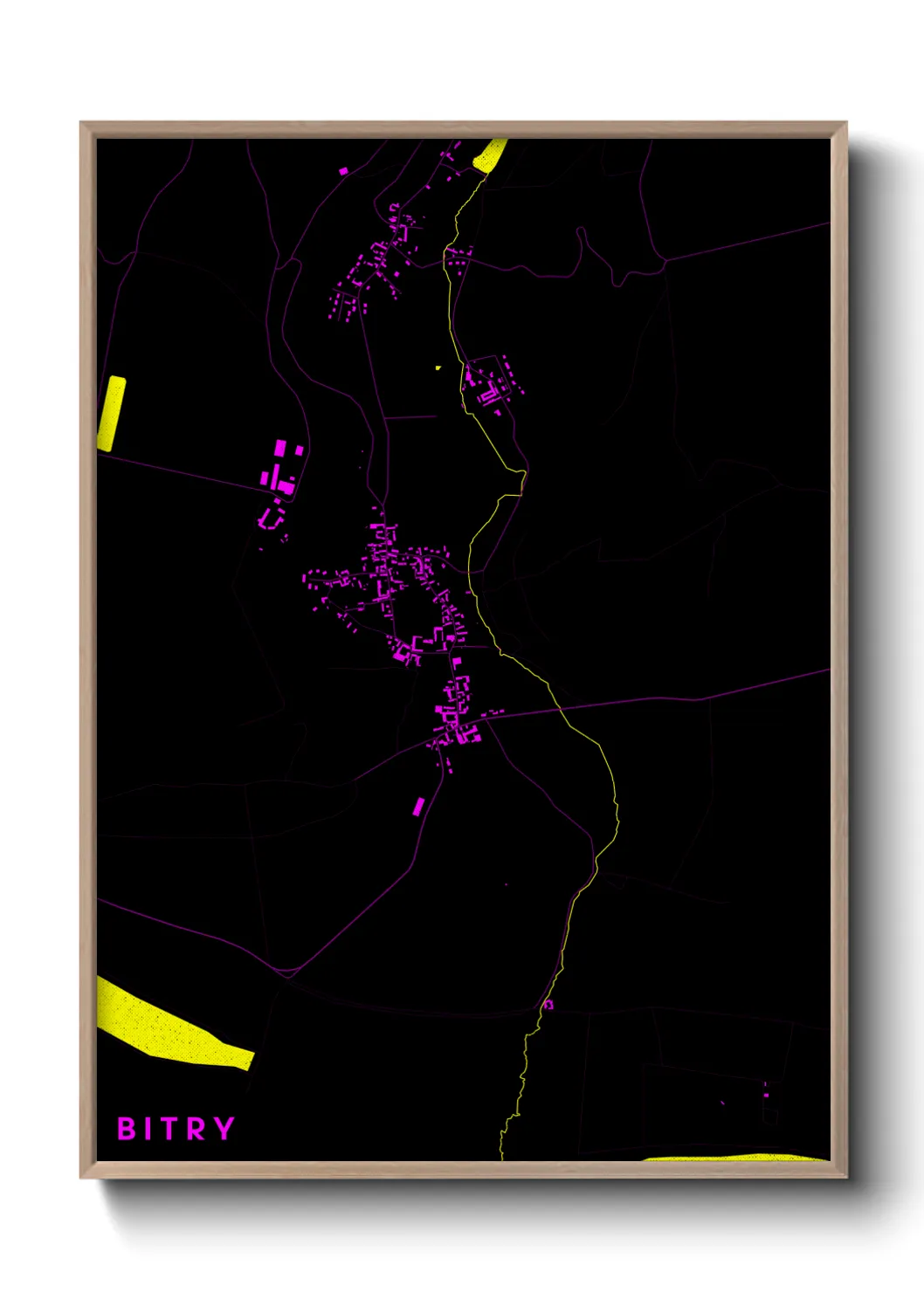 Une affiche de carte sur Bitry